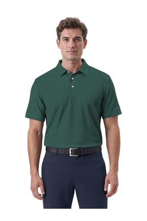 Performance Men's & Big Men's Two-Color Jacquard Pattern Short Sleeve Golf Polo Shirt, Sizes S-4XLT