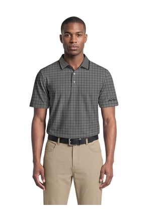 Performance Men's & Big Men's Windowpane Jacquard Short Sleeve Golf Polo Shirt, Sizes S-4XLT