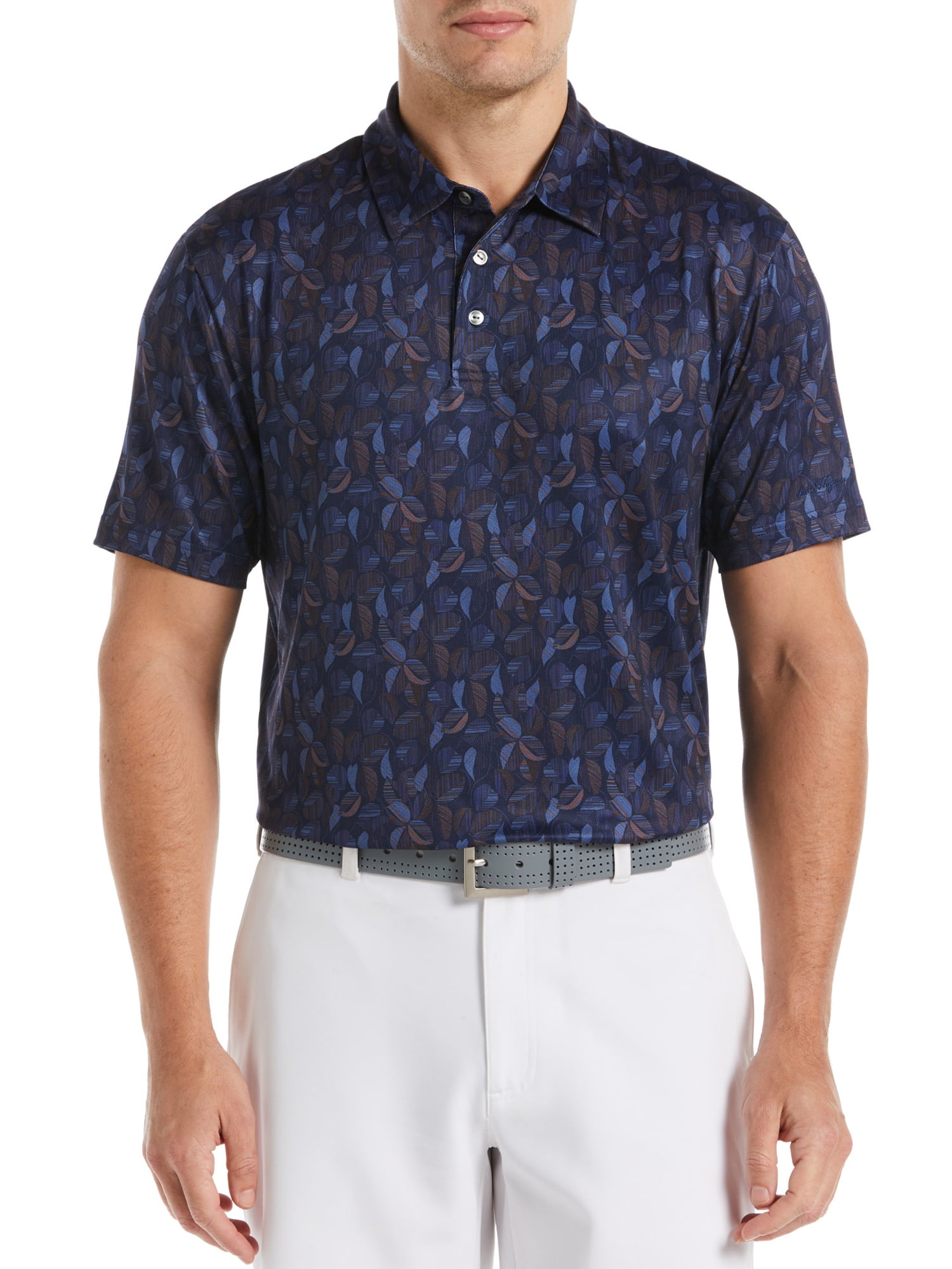 Ben Hogan Performance Men's Linear Botanical Print Golf Polo Shirt
