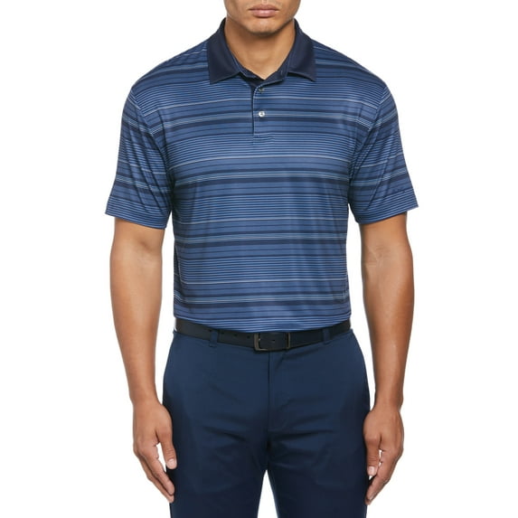 Ben Hogan Performance Men’s and Big Men’s Eco Tonal Stripe Short Sleeve Golf Polo Shirt, up to Size 5XL