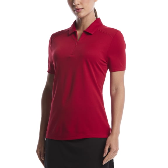Ben Hogan S S Ventilation Solid Scarlet Smile Shirt Women L