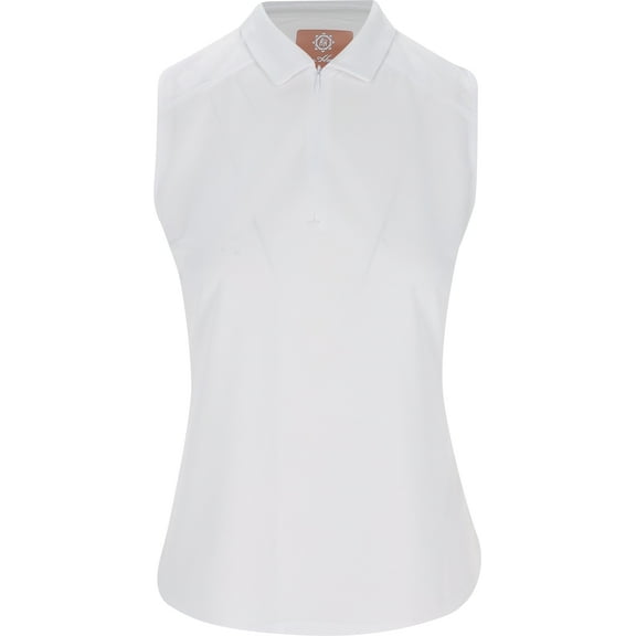 Ben Hogan SL Ventilation Solid Zip Bright White Shirt Women L