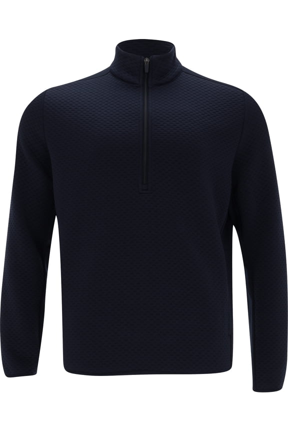 Textured 1/4 Zip Mock Neck Peacoat Outerwear Men M