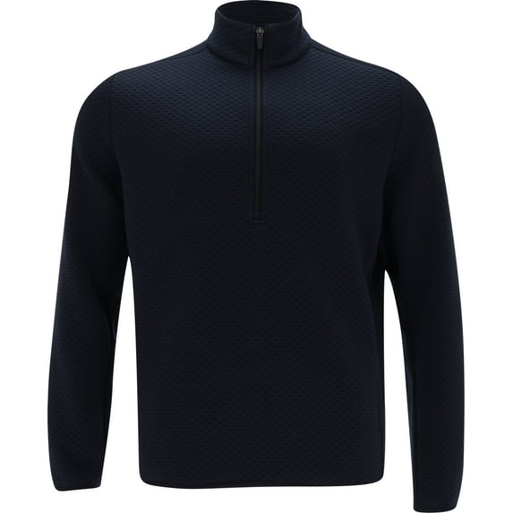 Ben Hogan Textured 1/4 Zip Mock Neck Peacoat Outerwear Men S