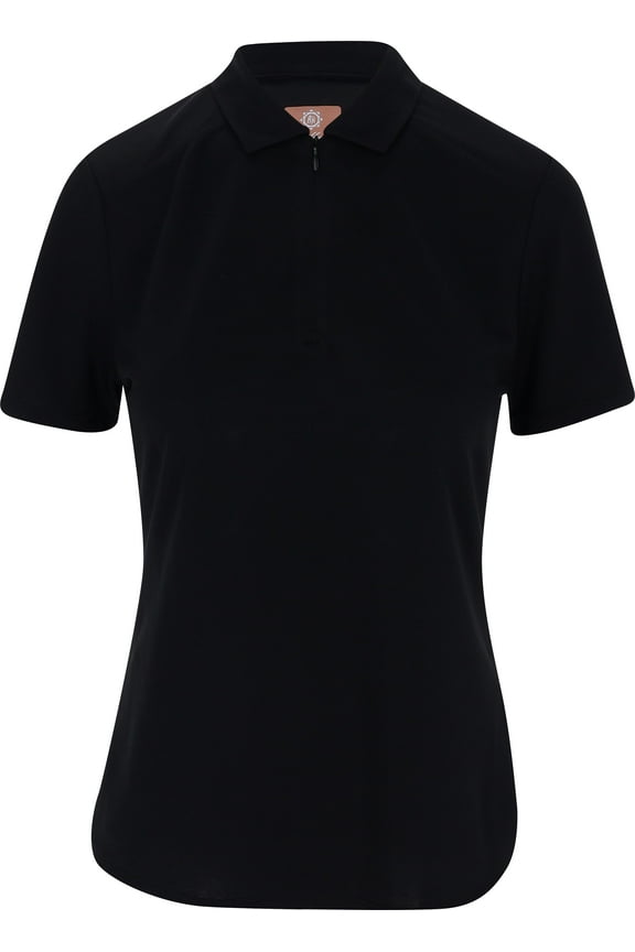 Ventilation Solid Zip Caviar Shirt Women L