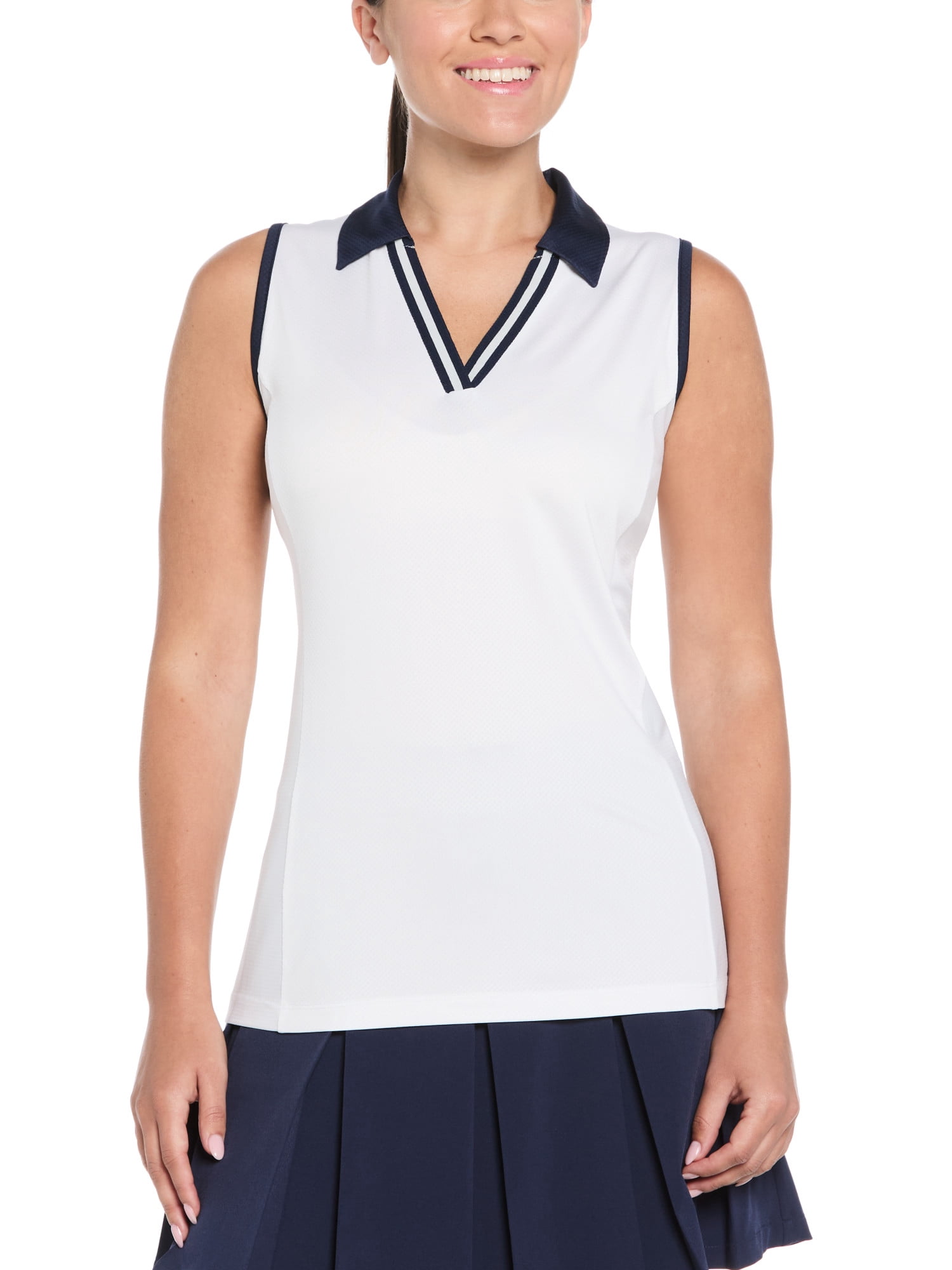 Ben Hogan Women's Performance V-Neck Sleeveless Golf Polo Shirt, Sizes XS-XXL