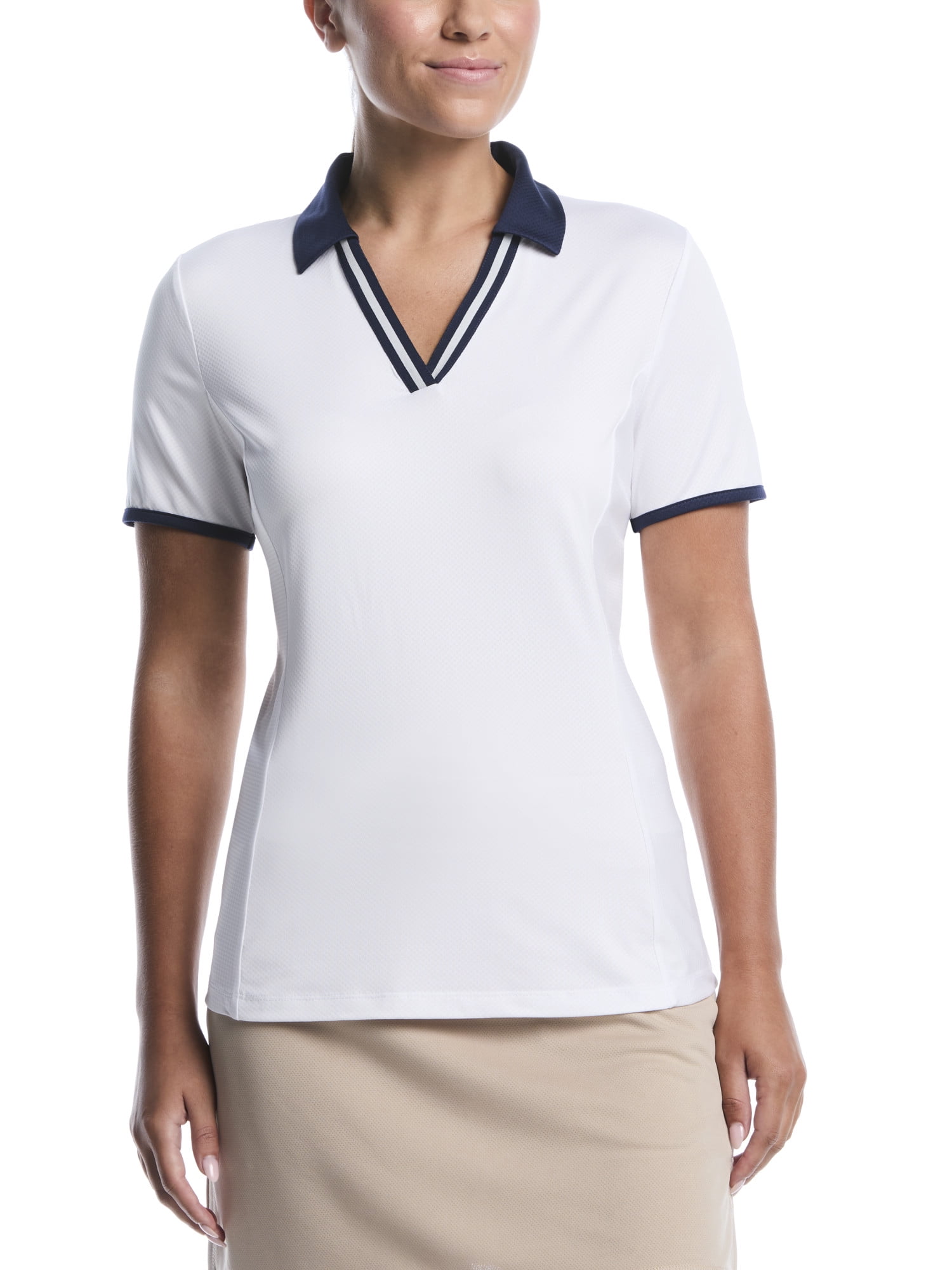 Ben Hogan Women’s Performance V-Neck Textured Short Sleeve Golf Polo Shirt, Sizes XS-XXXL