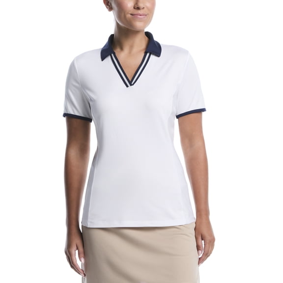 Ben Hogan Women’s Performance V-Neck Textured Short Sleeve Golf Polo Shirt, Sizes XS-XXXL