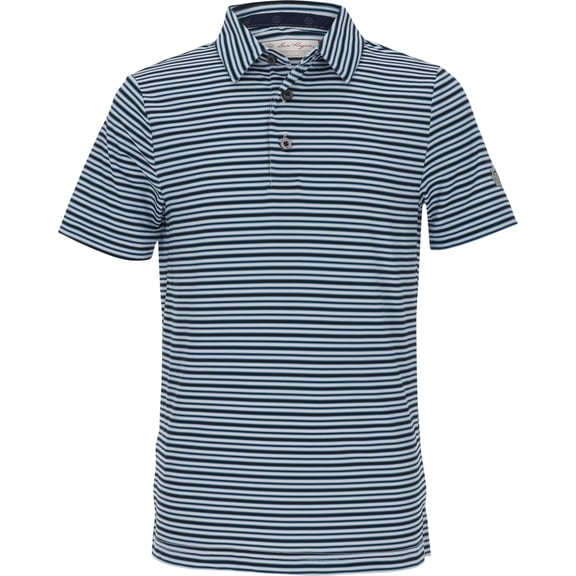 Ben Hogan Youth Print Multicolor Stripe Bright White Shirt Junior M
