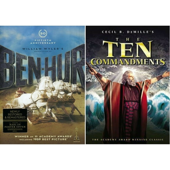 Ben Hur & The Ten Commandments Charlton Heston Double Feature 2 DVD Set New