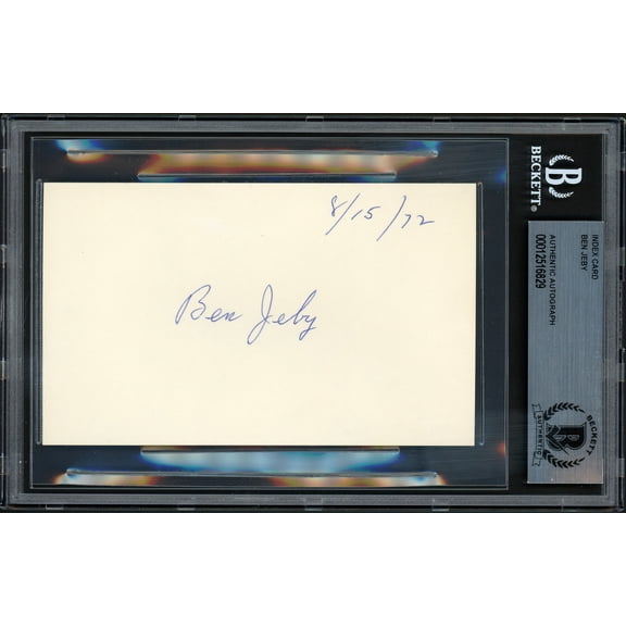 Ben Jeby Autographed 3x5 Index Card Middleweight Champ Beckett BAS #12516829