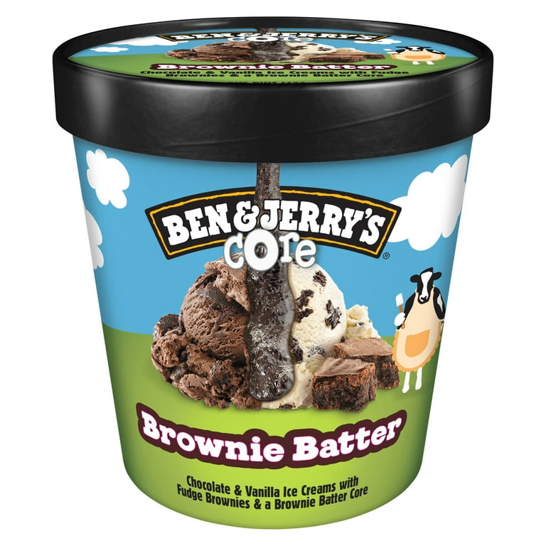 Ben Jerry s Brownie Batter Core Chocolate Vanilla Ice Cream Kosher Milk Cage Free Eggs 16 oz