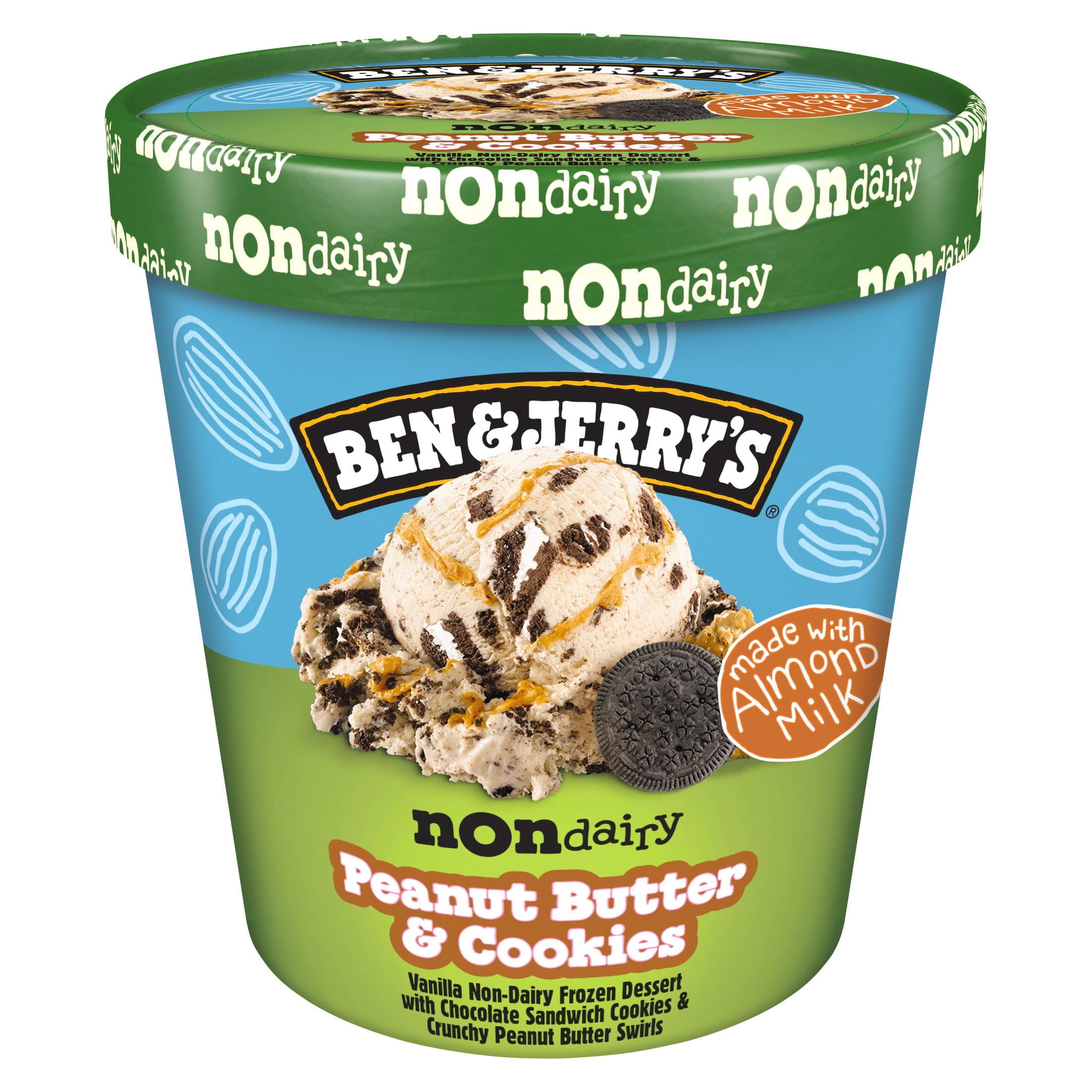 Ben & Jerry's Dairy-Free Almond Milk Peanut Butter and Cookies Ice Cream, 1 Pint