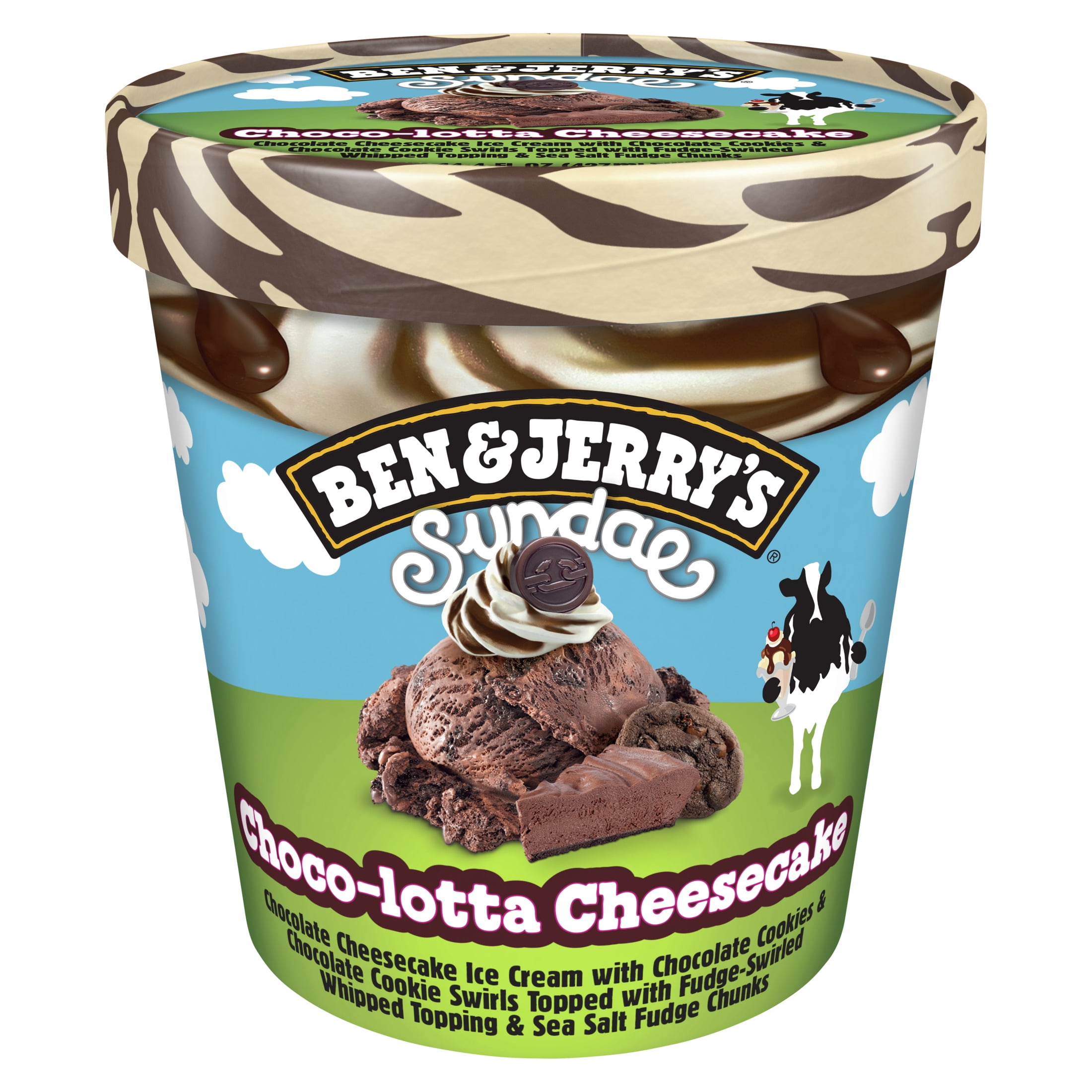 Ben & Jerry's Sundae Choco-latta Cheesecake Sundae Chocolate Ice Cream, 14 fl oz