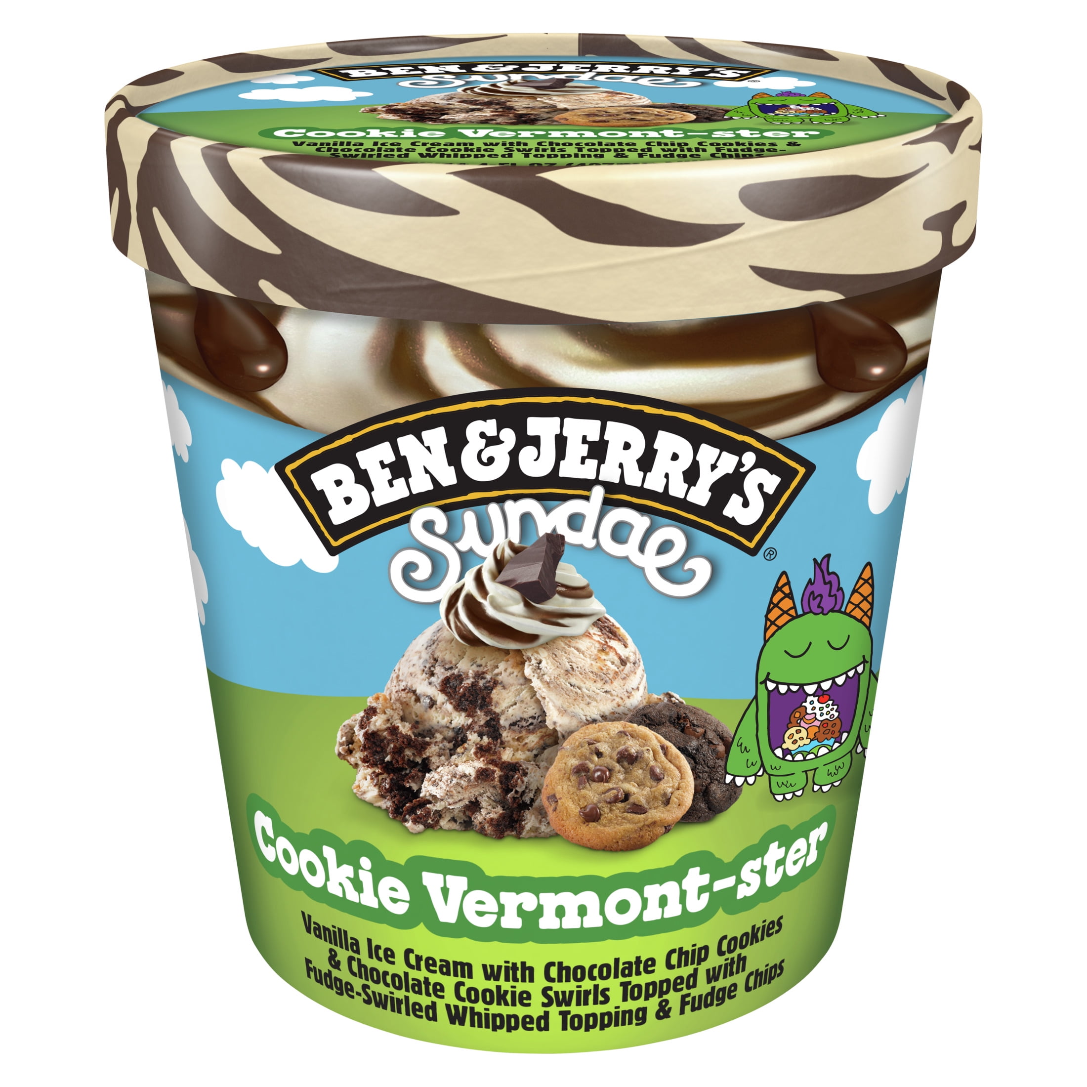 Ben & Jerry's Sundae Cookie Vermont-ster Sundae Vanilla Ice Cream, 14 fl oz