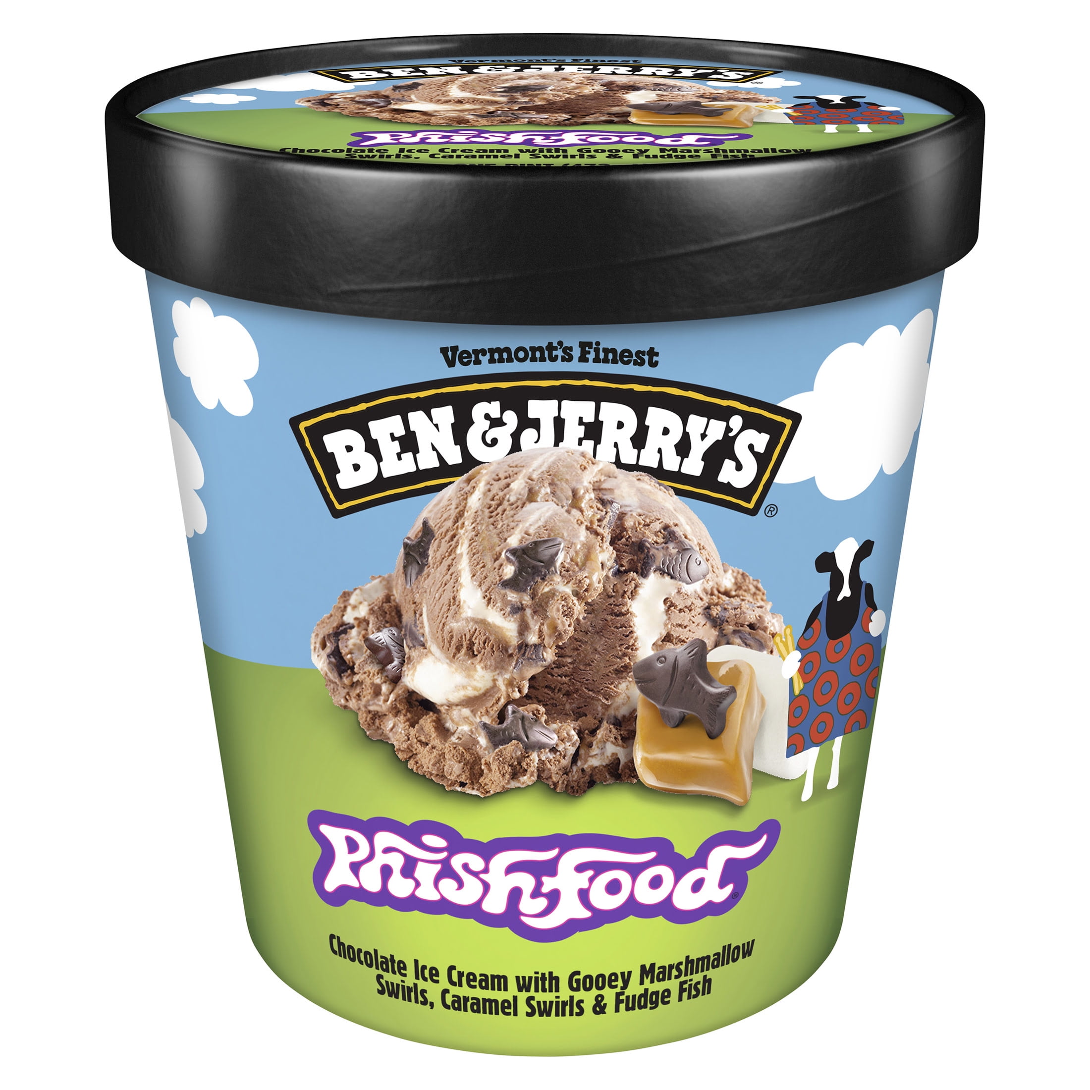 Ben & Jerry's Phish Food Chocolate Ice Cream Pint 16 oz
