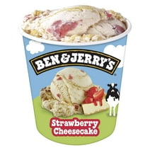 Ben & Jerry's Strawberry Cheesecake Ice Cream Cage-Free Eggs Kosher Milk, 1 Pint 1 Count