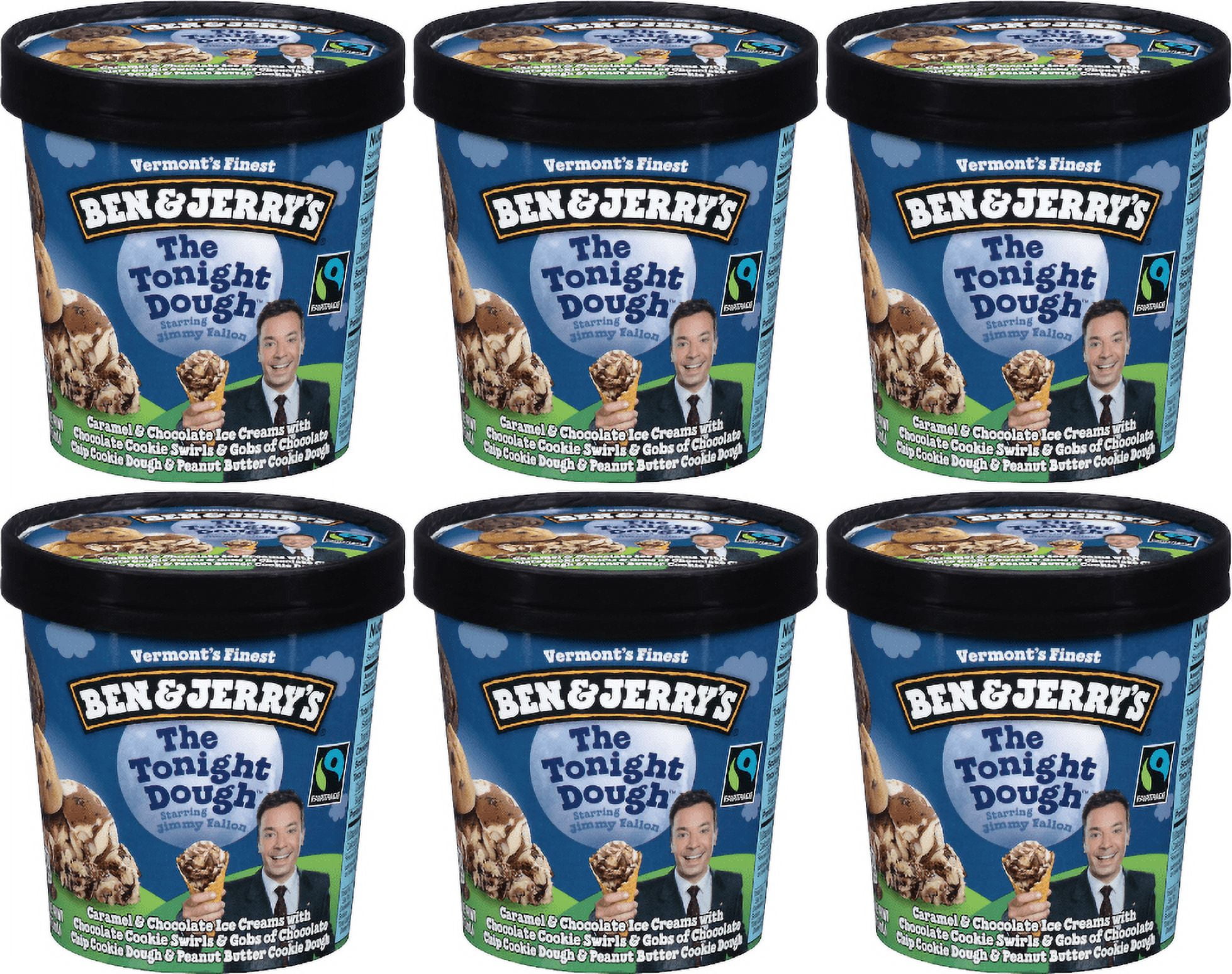 Ben Jerry s The Tonight Dough Ice Cream 16 oz. Pint 6 Pack