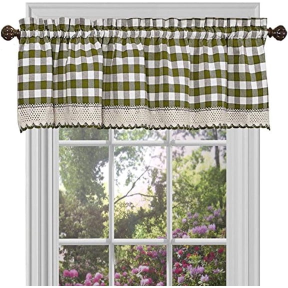 Ben&Jonah Collection Buffalo Check Window Curtain Valance - 58x14 - Sage