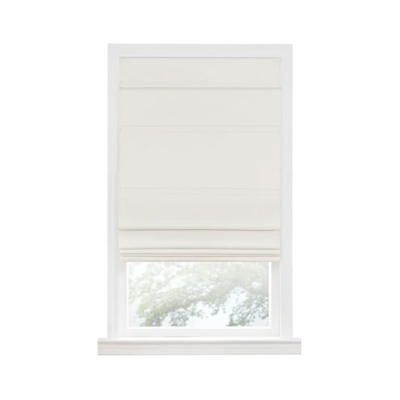 Ben&Jonah Cordless Roman 100% Blackout Window Shade 30" W x 64" L, Ivory