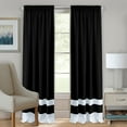 thumbnail image 1 of Darcy Black Solid Contemporary Window Curtain Panel: 52" x 63", Rod Pocket Panel, 1 of 3
