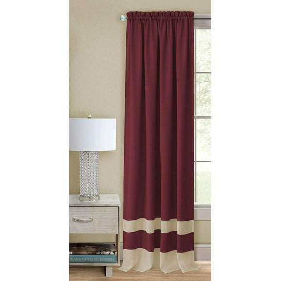 Ben&Jonah PrimeHome Collection Kate Rod Pocket Window Curtain Panel - 52x63 - Marsala/Tan