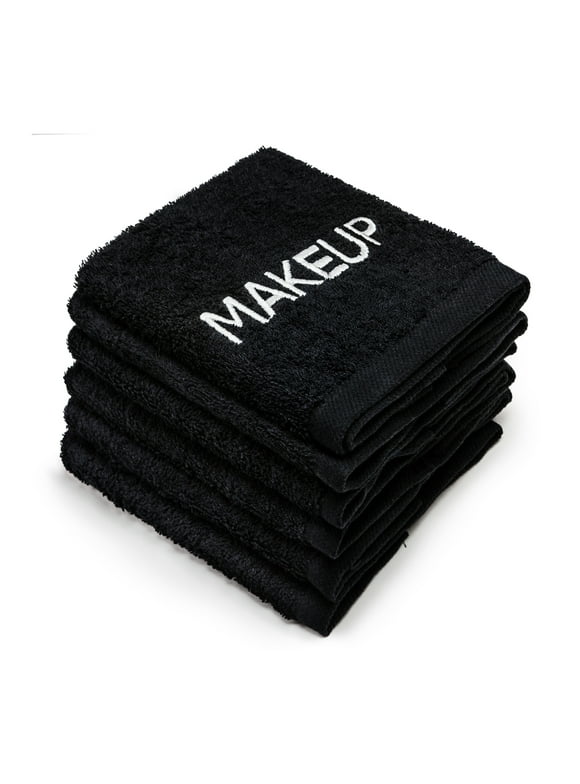 Ben Kaufman Black Makeup Towels - 13 x 13 Inch Makeup Towels - 100% Cotton Small Face Towel for Drying Face & Removing Makeup - Soft Makeup Remover Towel - Reusable & Washable Face Washcloth - 6 Count