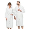 thumbnail image 1 of Ben Kaufman Hooded Velour 2 Pack Robes - Unisex Cotton Kimono Bathrobe for Men & Women, Luxury Hotel Spa Soft Plush & Lightweight - 2PK, 1 of 7
