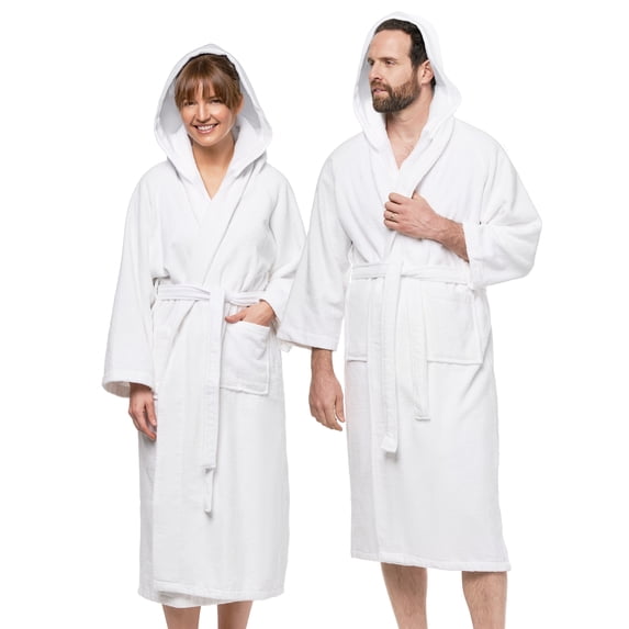 Ben Kaufman Hooded Velour 2 Pack Robes - Unisex Cotton Kimono Bathrobe for Men & Women, Luxury Hotel Spa Soft Plush & Lightweight - 2PK