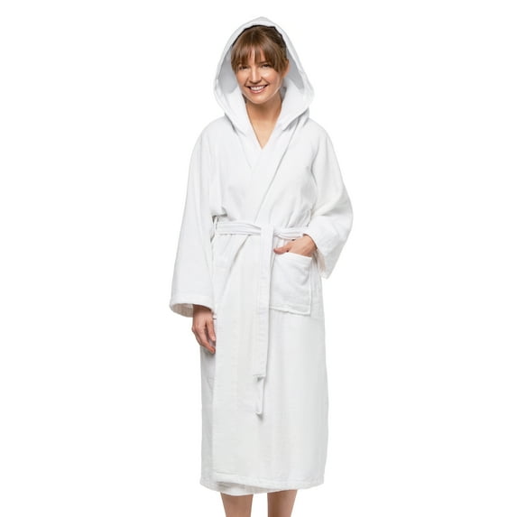 Ben Kaufman Hooded Velour Robe - Unisex Cotton Kimono Bathrobe for Men & Women, Luxury Hotel Spa Soft Plush & Lightweight - 1PK