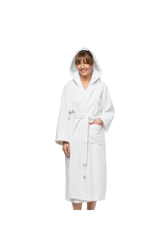 Ben Kaufman Hooded Velour Robe - Unisex Cotton Kimono Bathrobe for Men & Women, Luxury Hotel Spa Soft Plush & Lightweight - 1PK
