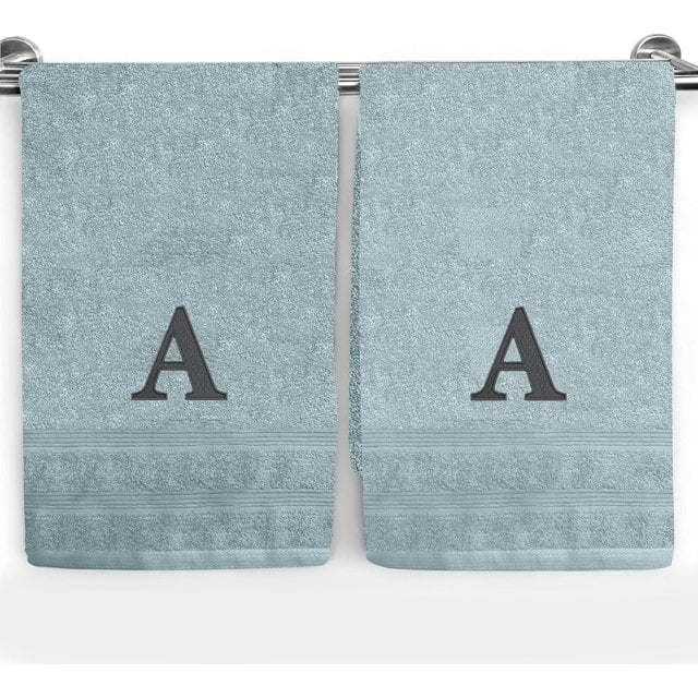 Ben Kaufman Sales Custom Monogrammed Hand Towels for Bathroom Set of 2-100% Cotton 17" x 28 ...
