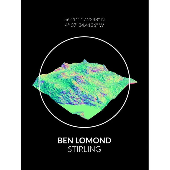 Ben Lomond Mountain Topography Perthshire Scotland Art Print
