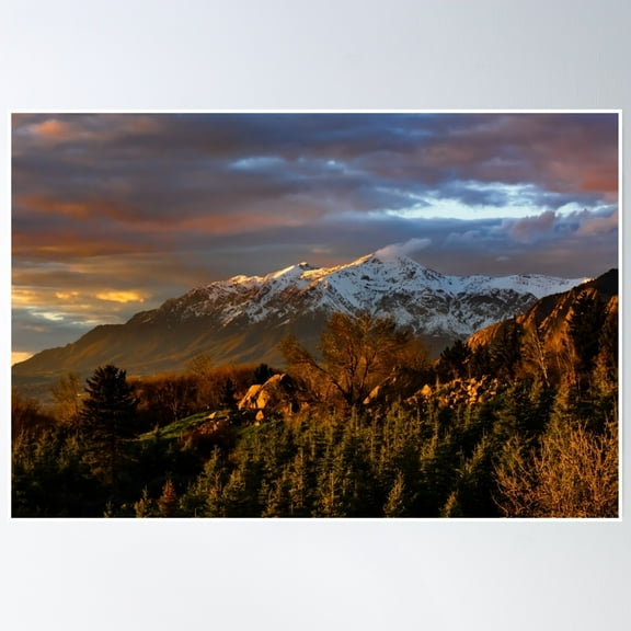 Ben Lomond Peak, Ogden, Ut Poster Wall Art, Modern Wall Decor, 8x12 UNFRAMED