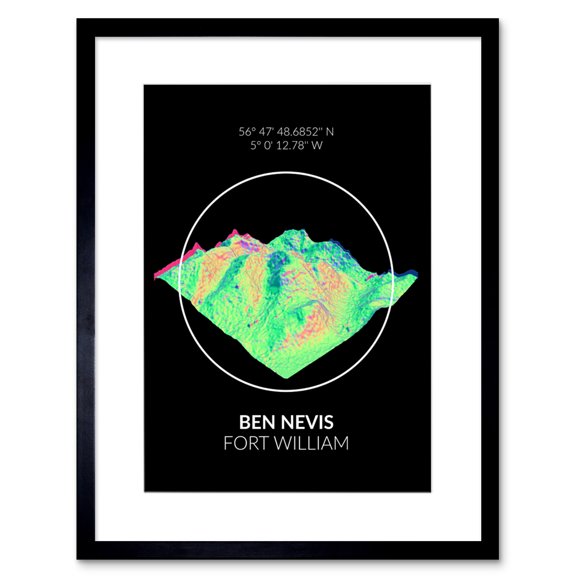 Ben Nevis Mountain Topography Highland Scotland Framed Art Print
