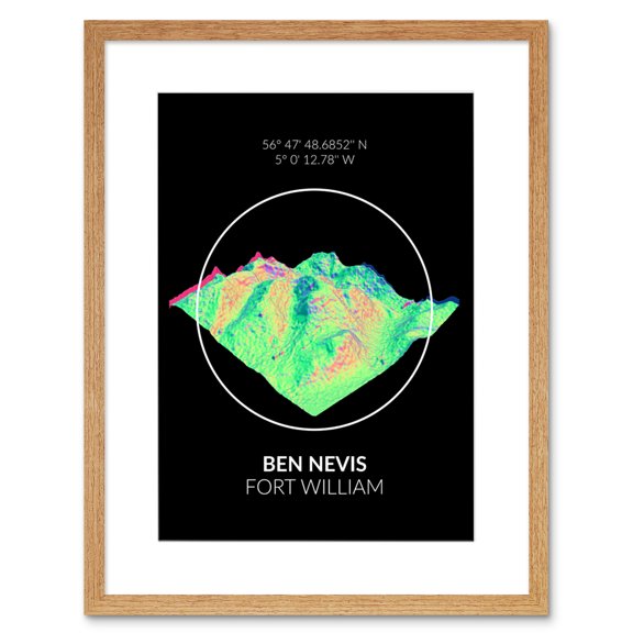 Ben Nevis Mountain Topography Highland Scotland Framed Art Print