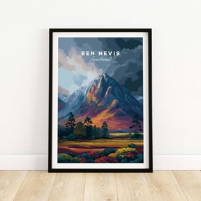 Ben Nevis Print Wall Art Scottish Mountain Landscape Poster Nature Decor for Home amp Offi