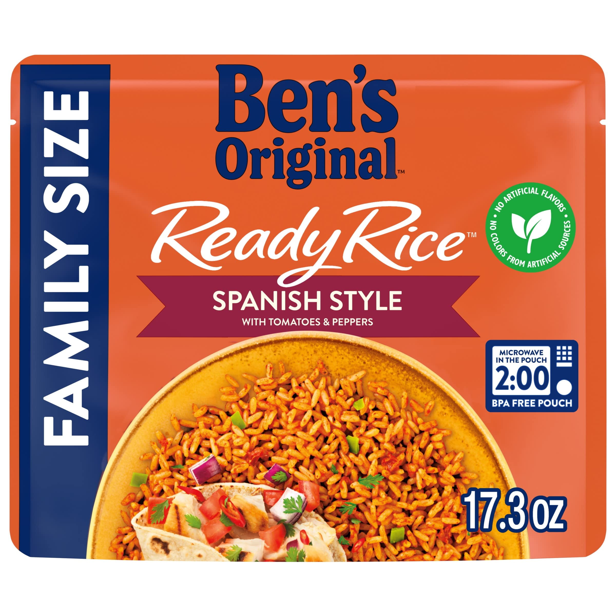 Ben,S Original Ready Rice Spanish Style Flavored Rice, Family Size, Easy Dinner Side, 17.3 Oz Pouch (Pack Of 6)
