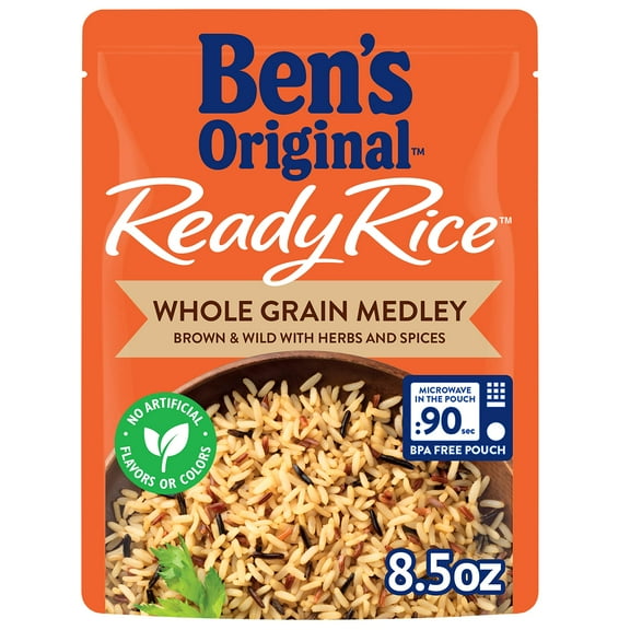 Ben S Original Ready Rice Whole Grain Medley Brown & Wild 8.5 Oz. Pouch (Pack of 14)