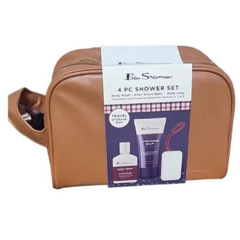 Ben Sherman 4 Piece Shower Set Travel Dopp Bag Set - Walmart.com