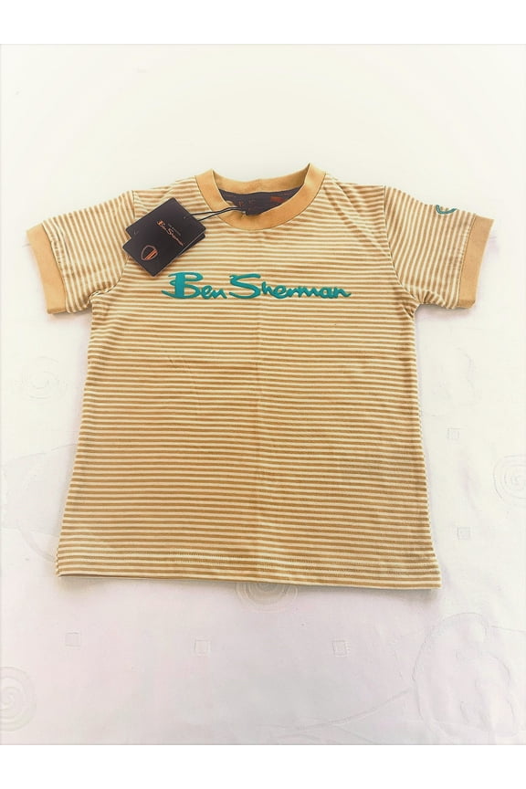 Boy's T-Shirt, Size 4-5, Striped Sunflower