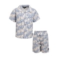 thumbnail image 1 of Ben Sherman Clothes Boys’ 2-Piece Rayon-Linen Cabana Short Set – Button-Down Shirt & Shorts, White/ Blue 24M, 1 of 6