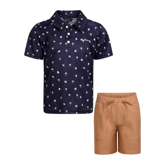 Ben Sherman Clothes Boys’ 2-Piece Tech Polo Short Outfit Set – Includes Short Sleeve Polo Shirt & Shorts, Comfortable Everyday Clothing for Baby, Toddler, Little & Big Boys Sizes (12M-14)