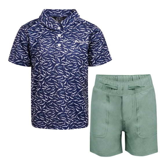 Ben Sherman Clothes Boys’ 2-Piece Tech Polo Short Outfit Set – Includes Short Sleeve Polo Shirt & Shorts, Comfortable Everyday Clothing for Baby, Toddler, Little & Big Boys Sizes (12M-14)