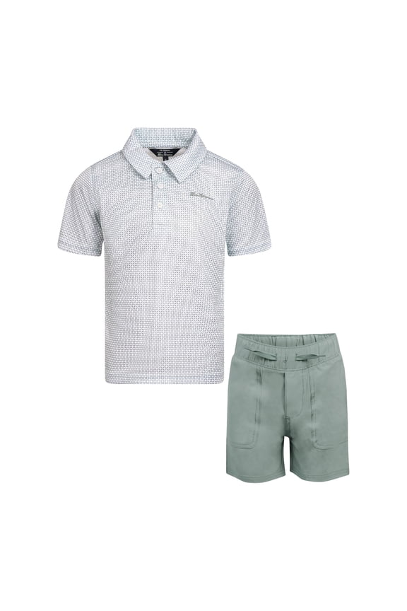 Clothes Boys’ 2-Piece Tech Polo Short Outfit Set – Includes Short Sleeve Polo Shirt & Shorts, Comfortable Everyday Clothing for Baby, Toddler, Little & Big Boys Sizes (12M-14)
