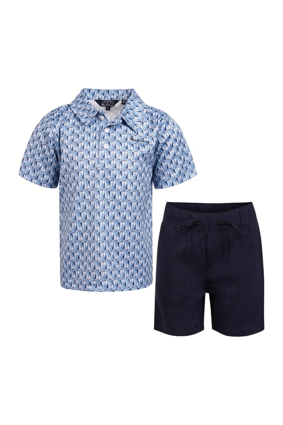 Clothes Boys’ 2-Piece Tech Polo Short Outfit Set – Includes Short Sleeve Polo Shirt & Shorts, Comfortable Everyday Clothing for Baby, Toddler, Little & Big Boys Sizes (12M-14)