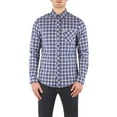 thumbnail image 1 of Ben Sherman - Herringbone Check Mens Button-Up Long Sleeve Shirt Blue MD, 1 of 1