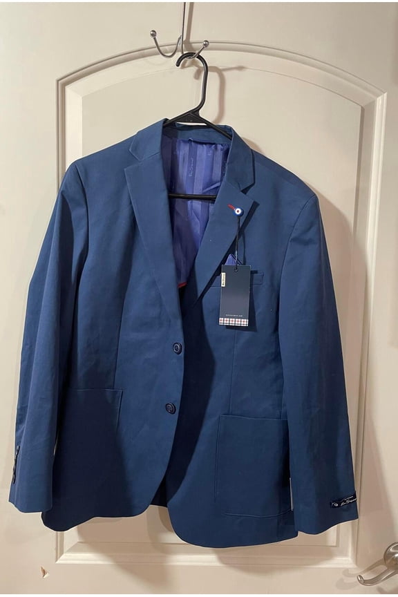 Men's 38S Fluke Blazer Sport Coat Navy Blue Marine Retail: $198.00