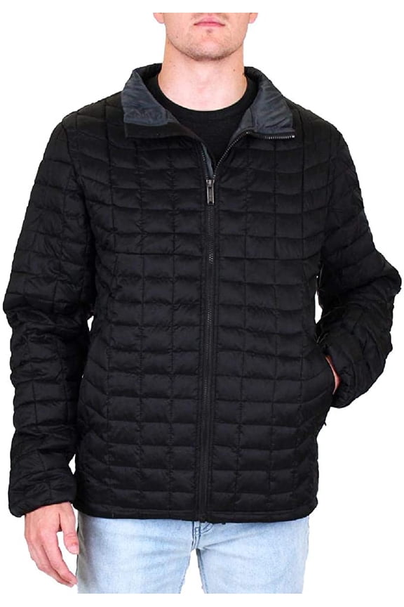 Men's Quilted Lightweight Packable Puffer Coat, Black Large - NEW