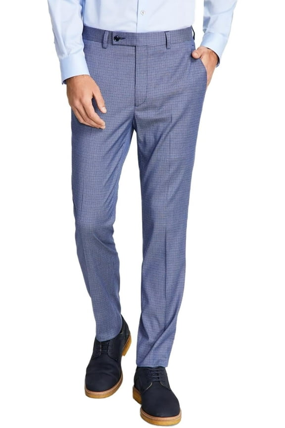 Mens Skinny-Fit Stretch Suit Pant, Blue Neat, 3432